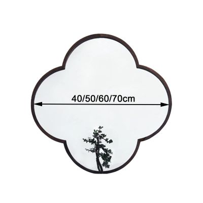 GQJNHUI Creative Shaped Mirror,Unique Plum Design,Modern Simple Bathroom Mirror,Home Bedroom Hotel B&B Decorative Vanity Mirror,White/Black/Gold (Color : Gold, Size : 40cm)