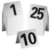 Amyhill 25 Pcs Metal Table Numbers Aluminum Restaurant Table Tent 1-25 Stackable Place Cards for Food Service Cafes Bars Wedding Reception Gatherings, 2.36 x 2.17 Inches view 1