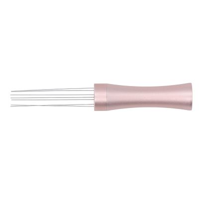 Espresso Coffee Stirrer, Kaffeerhrer, Barista Zubehr Espresso Nadel, Coffee Powder Hand Tamper Distributor, Stainless Steel Needle for Espresso Stirring Distribution(pink)
