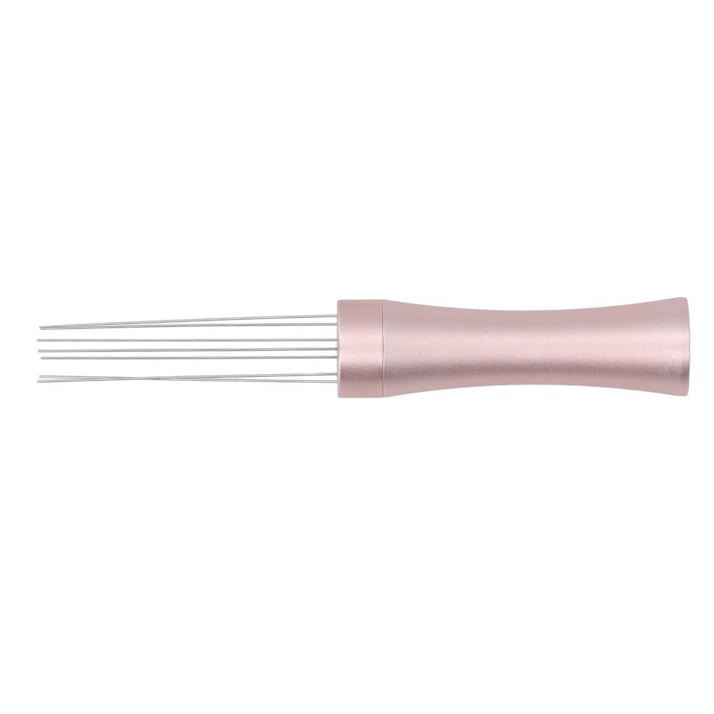 Espresso Coffee Stirrer, Kaffeerhrer, Barista Zubehr Espresso Nadel, Coffee Powder Hand Tamper Distributor, Stainless Steel Needle for Espresso Stirring Distribution(pink)