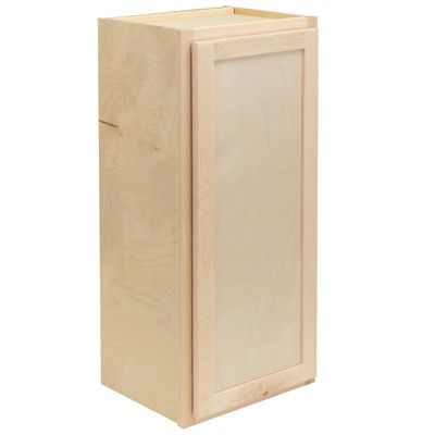 Quicklock RTA (Ready-to-Assemble) 30" Tall Wall Kitchen Cabinets - Shaker Style | 100% Hardwood | Made in America | Soft Close Hardware (Raw Maple, 12" D x 21" W x 30" H)