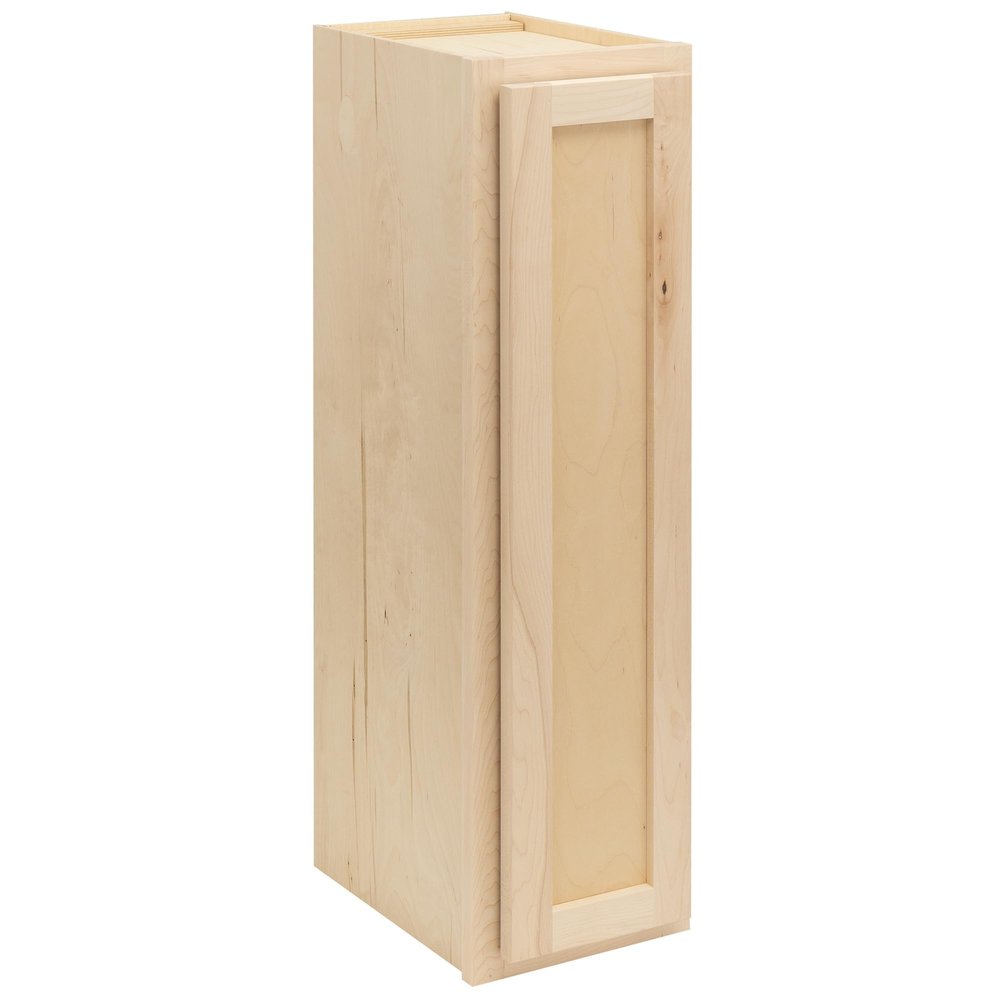Quicklock RTA (Ready-to-Assemble) 30" Tall Wall Kitchen Cabinets - Shaker Style | 100% Hardwood | Made in America | Soft Close Hardware (Raw Maple, 12" D x 9" W x 30" H)