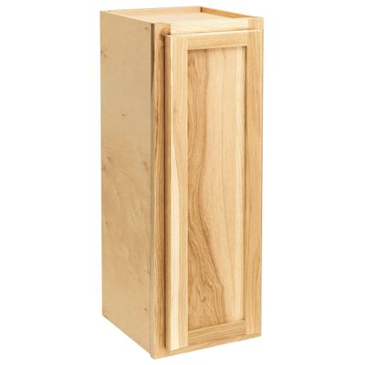 Quicklock RTA (Ready-to-Assemble) 30" Tall Wall Kitchen Cabinets - Shaker Style | 100% Hardwood | Made in America | Soft Close Hardware (Rustic Hickory, 12" D x 15" W x 30" H)