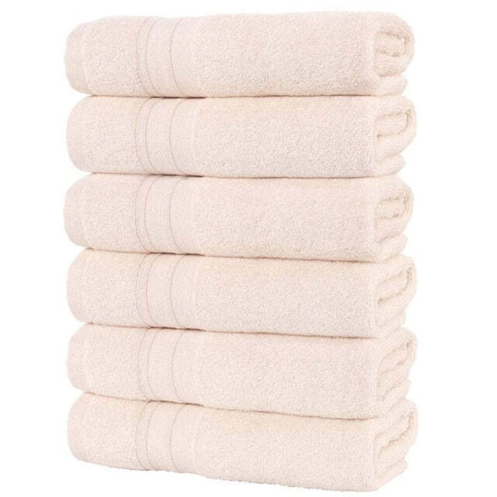 6 PCS Pure Cotton Face Towel Super Absorbent Large Face/Bath Towel Thick Soft Bathroom Towels Bathroom Household Beach Towels Pink Belgium