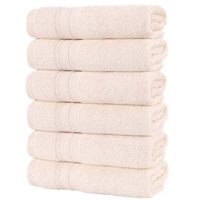 6 PCS Pure Cotton Face Towel Super Absorbent Large Face/Bath Towel Thick Soft Bathroom Towels Bathroom Household Beach Towels Pink Czech Republic