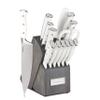 Cuisinart 15-Piece Knife Set with Block, High Carbon Stainless Steel, Forged Triple Rivet, White/Charcoal Gray C77WTR-15PCG view 1