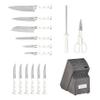 Cuisinart 15-Piece Knife Set with Block, High Carbon Stainless Steel, Forged Triple Rivet, White/Charcoal Gray C77WTR-15PCG view 4