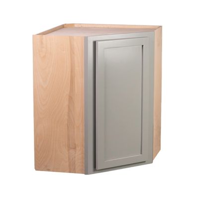 Quicklock RTA (Ready-to-Assemble) 30" Tall Wall Kitchen Cabinets - Shaker Style | 100% Hardwood | Made in America | Soft Close Hardware (Magnetic Gray, 12" D x 24" W x 30" H Corner)