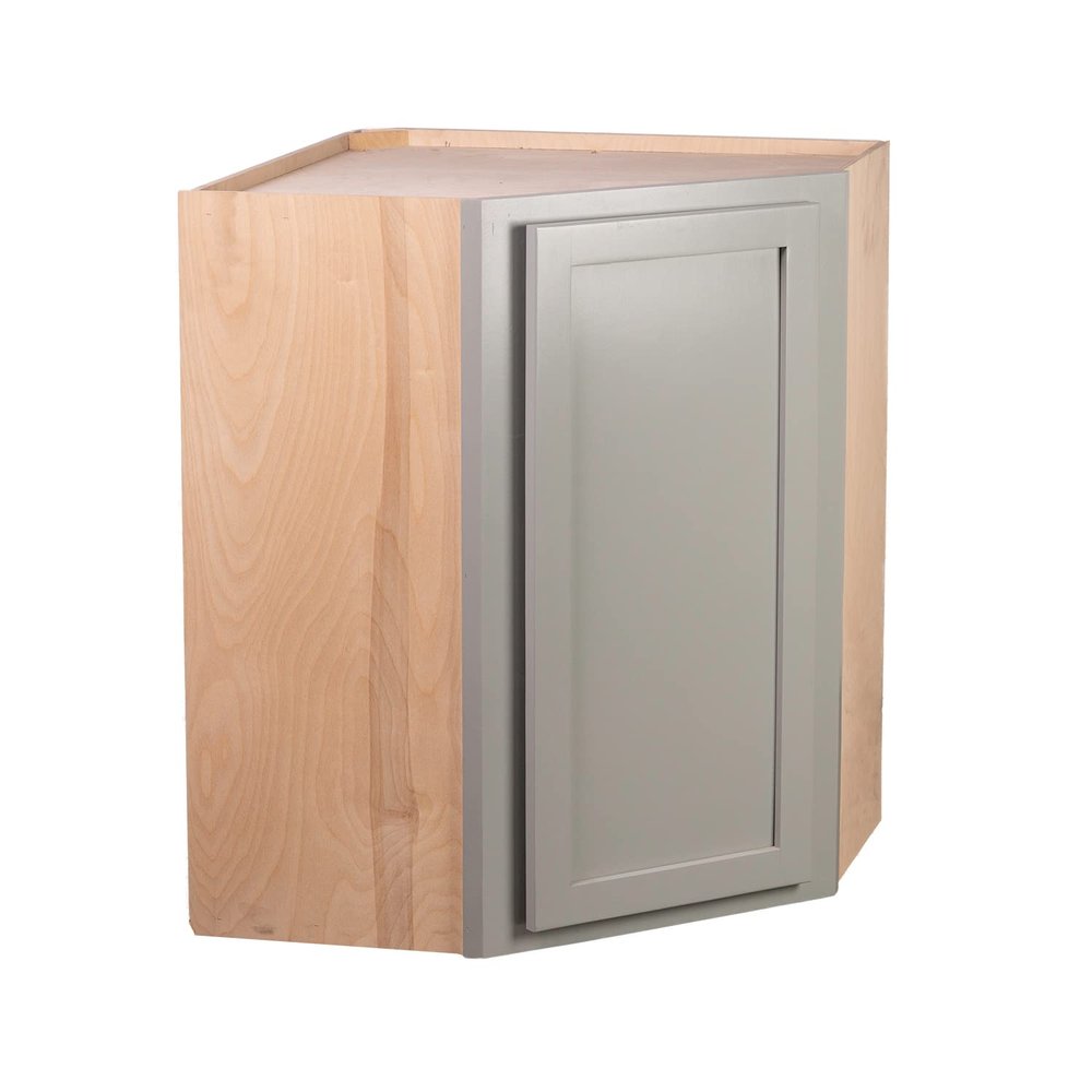 Quicklock RTA (Ready-to-Assemble) 30" Tall Wall Kitchen Cabinets - Shaker Style | 100% Hardwood | Made in America | Soft Close Hardware (Magnetic Gray, 12" D x 24" W x 30" H Corner)