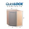 Quicklock RTA (Ready-to-Assemble) 30" Tall Wall Kitchen Cabinets - Shaker Style | 100% Hardwood | Made in America | Soft Close Hardware (Magnetic Gray, 12" D x 24" W x 30" H Corner) view 4