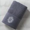 100% Pakistan Cotton Satin Face Towel Adults Baby Hand Embroidered Luxury Crown Hand Face Bathroom Towel Set Beach Towel Sky Gray 78x35cm 150g 1 PC view 1