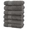 6 PCS Pure Cotton Face Towel Super Absorbent Large Face/Bath Towel Thick Soft Bathroom Towels Bathroom Household Beach Towels Grey France view 2