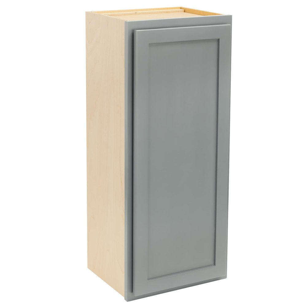 Quicklock RTA (Ready-to-Assemble) 30" Tall Wall Kitchen Cabinets - Shaker Style | 100% Hardwood | Made in America | Soft Close Hardware (Magnetic Gray, 12" D x 15" W x 30" H)
