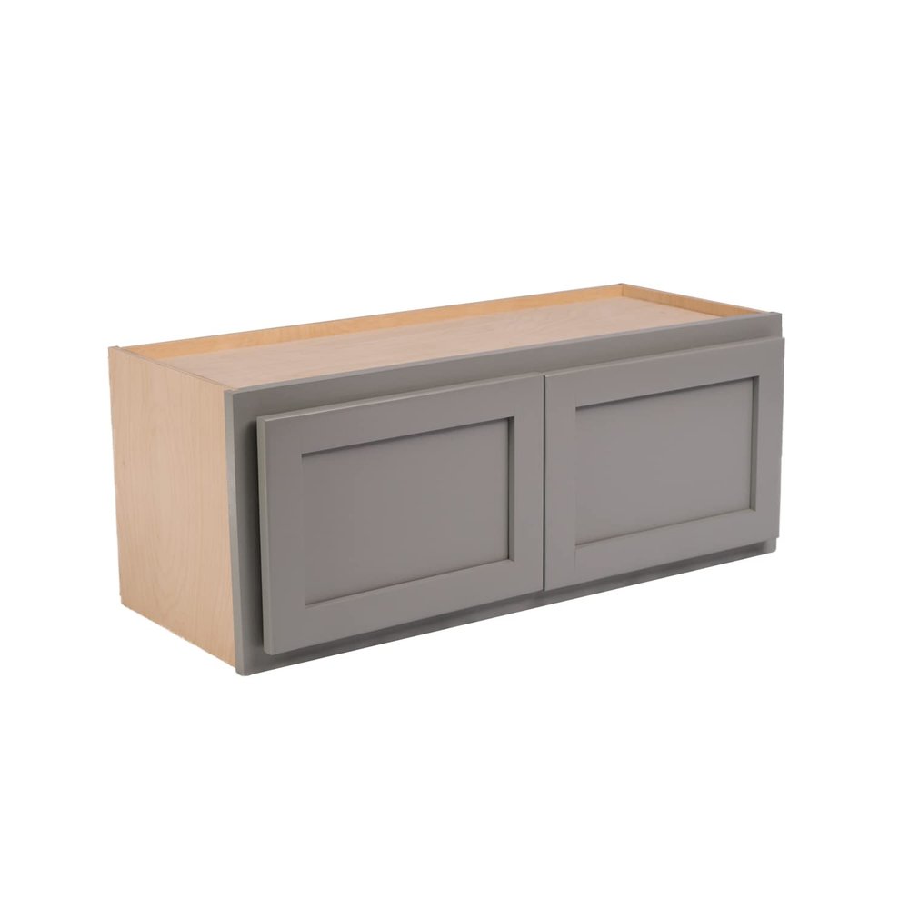 Quicklock RTA (Ready-to-Assemble) 30" Tall Wall Kitchen Cabinets - Shaker Style | 100% Hardwood | Made in America | Soft Close Hardware (Magnetic Grey, 12" D x 30" W x 12" H)