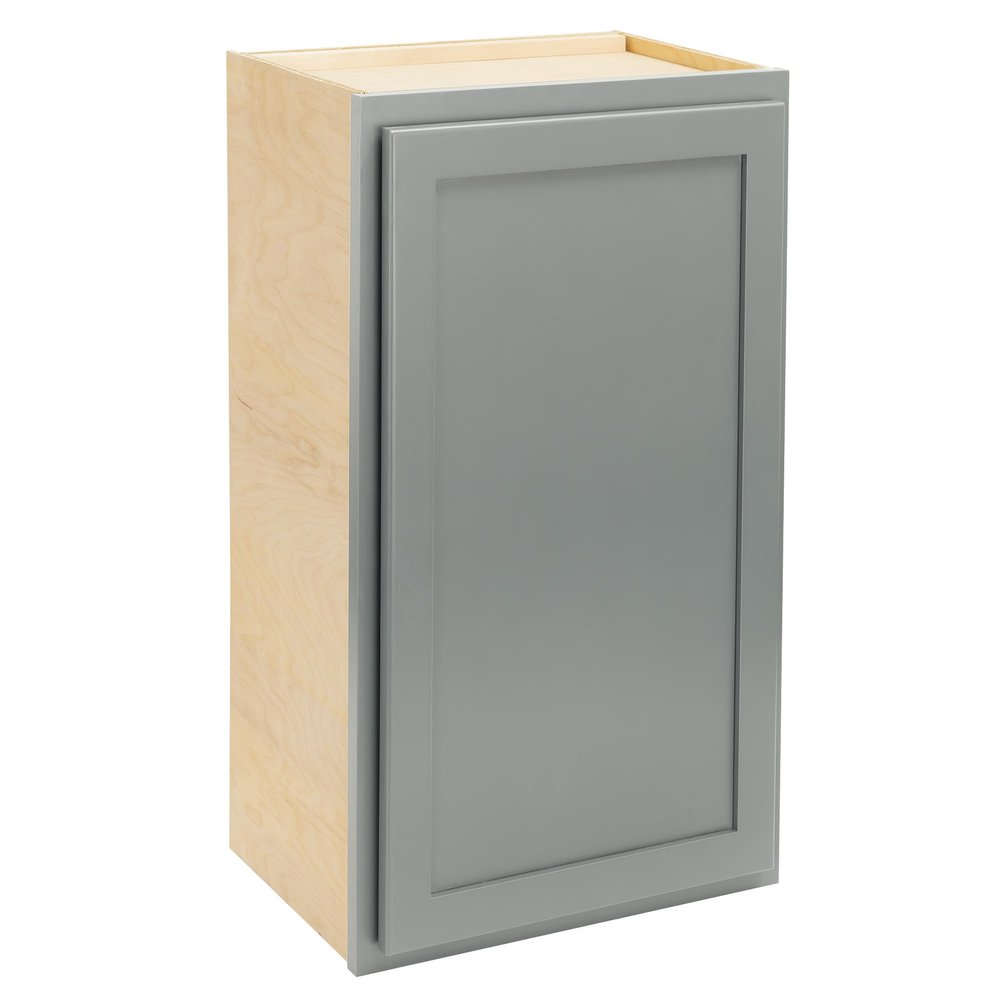 Quicklock RTA (Ready-to-Assemble) 30" Tall Wall Kitchen Cabinets - Shaker Style | 100% Hardwood | Made in America | Soft Close Hardware (Magnetic Grey, 12" D x 18" W x 30" H)