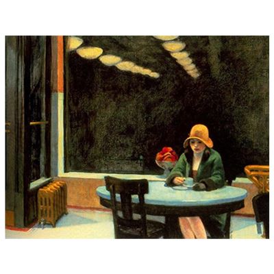 NBKJCO Automat by Edward Hopper Posters Wall Art Wall Decor Contemporary Modern Art Print Canvas Pictures for Living Room, Bedroom, Gallery, Bathroom Decor(37"x28",Unframed)