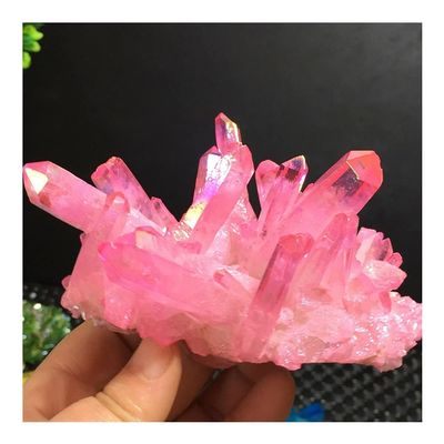 WGPHD Health & Household Rose Flame Aqua Aura Quartz Crystal vug Rainbow Titanium Bismuth Silicon Cluster