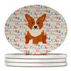 Merry Christmas Corgi Large Sandstone Coasters Pack of 4 view 1