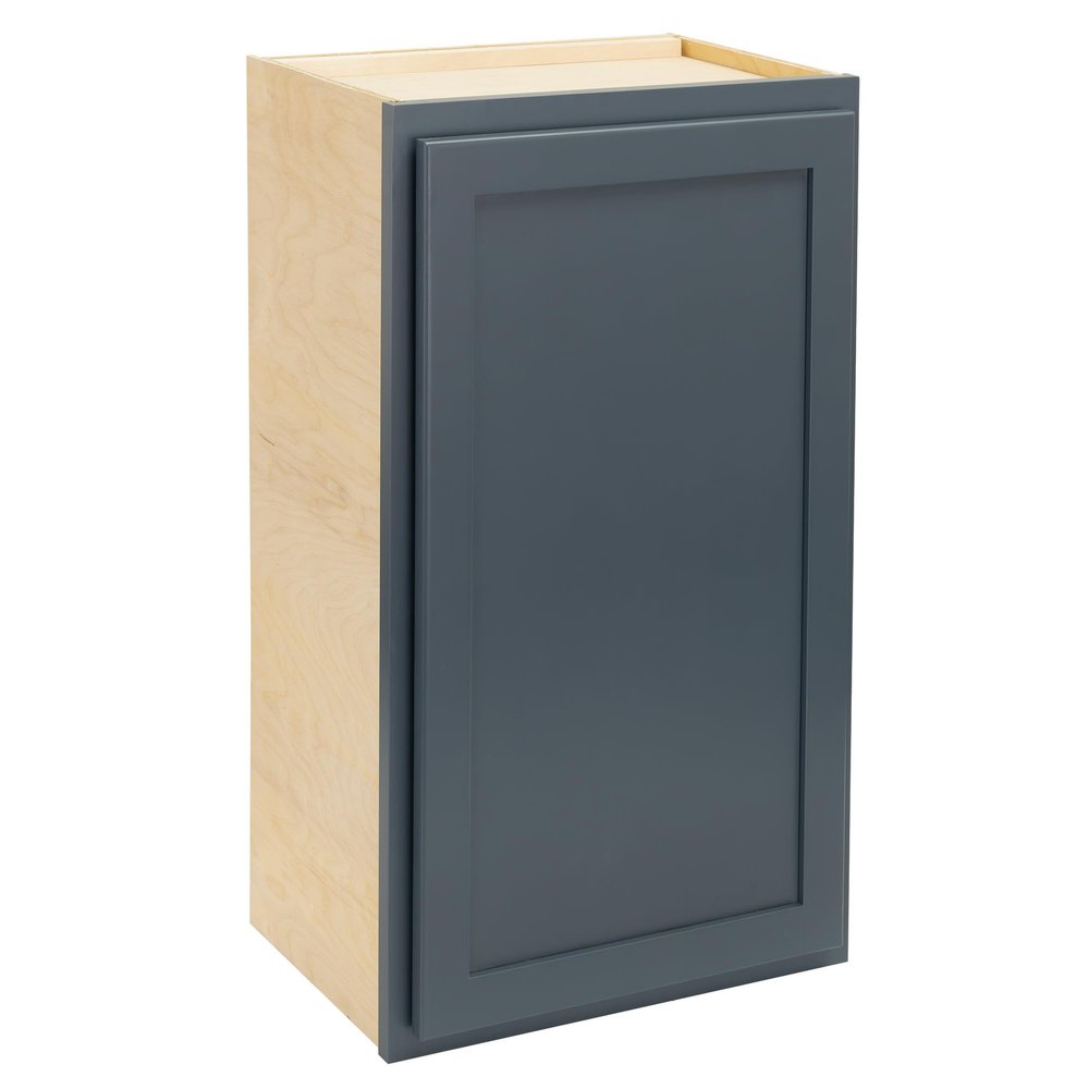 Quicklock RTA (Ready-to-Assemble) 30" Tall Wall Kitchen Cabinets - Shaker Style | 100% Hardwood | Made in America | Soft Close Hardware (Needlepoint Navy, 12" D x 18" W x 30" H)