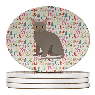 Malayan Cat Christmas Large Sandstone Coasters Pack of 4