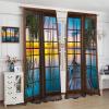 Landscape Curtains,Natural Scenery Rustic Window Curtains,Forest Lake Sunset Print Bedroom Living Room Home Decoration 42x45 Inch view 4