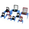 cBox CuteBox 9 Piece Frosted Blue Acrylic Riser Set for Collectibles, Figures, Figurines, Jewelry Display, Baked Goods, Retail Use, Merchandise, Storage, Organization view 2
