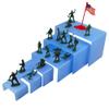 cBox CuteBox 9 Piece Frosted Blue Acrylic Riser Set for Collectibles, Figures, Figurines, Jewelry Display, Baked Goods, Retail Use, Merchandise, Storage, Organization view 4