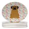 Merry Christmas Mastiff Large Sandstone Coasters Pack of 4 view 1
