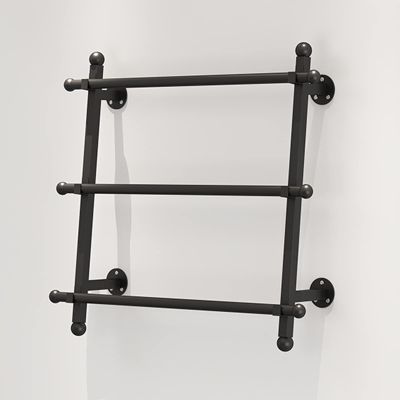 Multifunctional Display Rack, 3 Tier Wall Organizer with Removable Rungs/Bar, Home Store Heavy Duty Storage Organizer Holder Shelf for Scarf, Pants, Hijab (Color : Black, Size : 60x120cm/23.6x47.2i