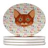 Somali Cat Christmas Large Sandstone Coasters Pack of 4 view 1