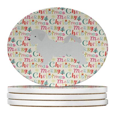 Maltese Merry Christmas Large Sandstone Coasters Pack of 4