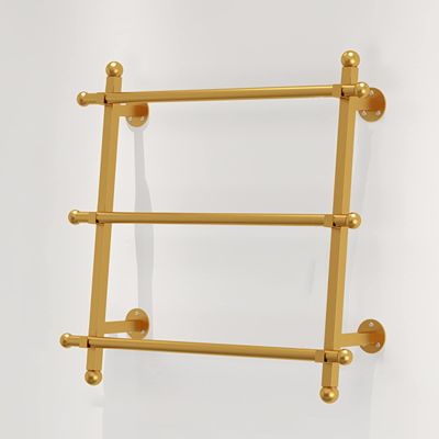 Multifunctional Display Rack, 3 Tier Wall Organizer with Removable Rungs/Bar, Home Store Heavy Duty Storage Organizer Holder Shelf for Scarf, Pants, Hijab (Color : Gold, Size : 60x80cm/23.6x31.5in