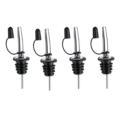 12 Pack Stainless Steel Liquor Bottle Pourers with Siamese Rubber Dust Caps bottle spout and Liquor Pourers