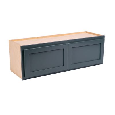 Quicklock RTA (Ready-to-Assemble) 30" Tall Wall Kitchen Cabinets - Shaker Style | 100% Hardwood | Made in America | Soft Close Hardware (Needlepoint Navy, 12" D x 30" W x 12" H)