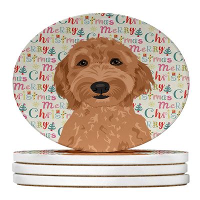 Doodle Liver #3 Christmas Large Sandstone Coasters Pack of 4