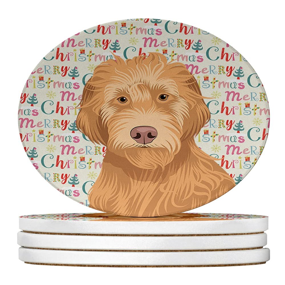 Doodle Liver #2 Christmas Large Sandstone Coasters Pack of 4