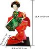 AAPIE Green and Red Japanese Geisha Figurine Oriental Doll Traditional Japanese Kimono Doll for Home Office view 2