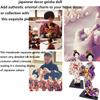 AAPIE Green and Red Japanese Geisha Figurine Oriental Doll Traditional Japanese Kimono Doll for Home Office view 3
