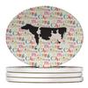 Holstein Cow Christmas Large Sandstone Coasters Pack of 4 view 1