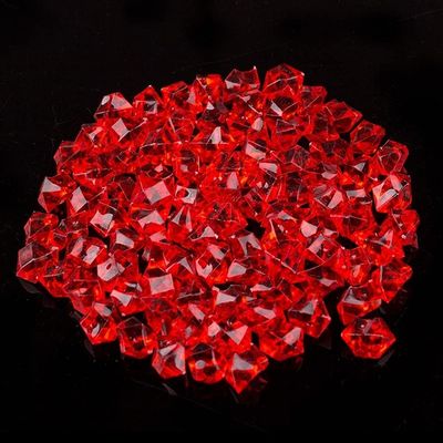 WGPHD Health & Household Artificial Color Rock Acrylic Crystal Stone Plastic Transparent Vase Decorative Stone Fish Tank Home Wedding Decorations (Color : Red)