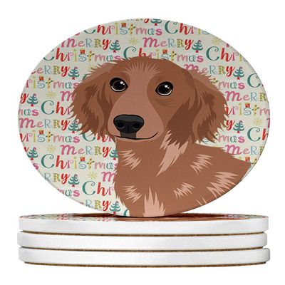 Chihuahua Red #2 Christmas Large Sandstone Coasters Pack of 4
