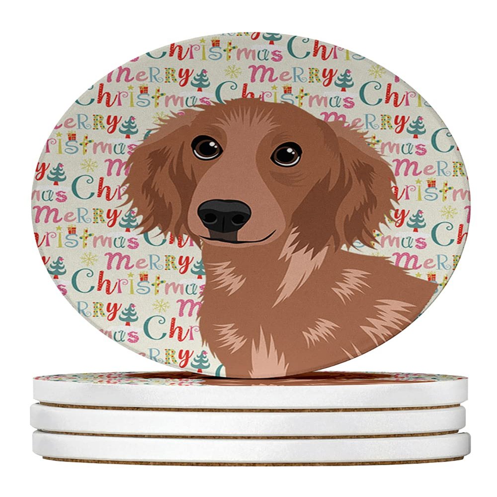 Chihuahua Red #2 Christmas Large Sandstone Coasters Pack of 4