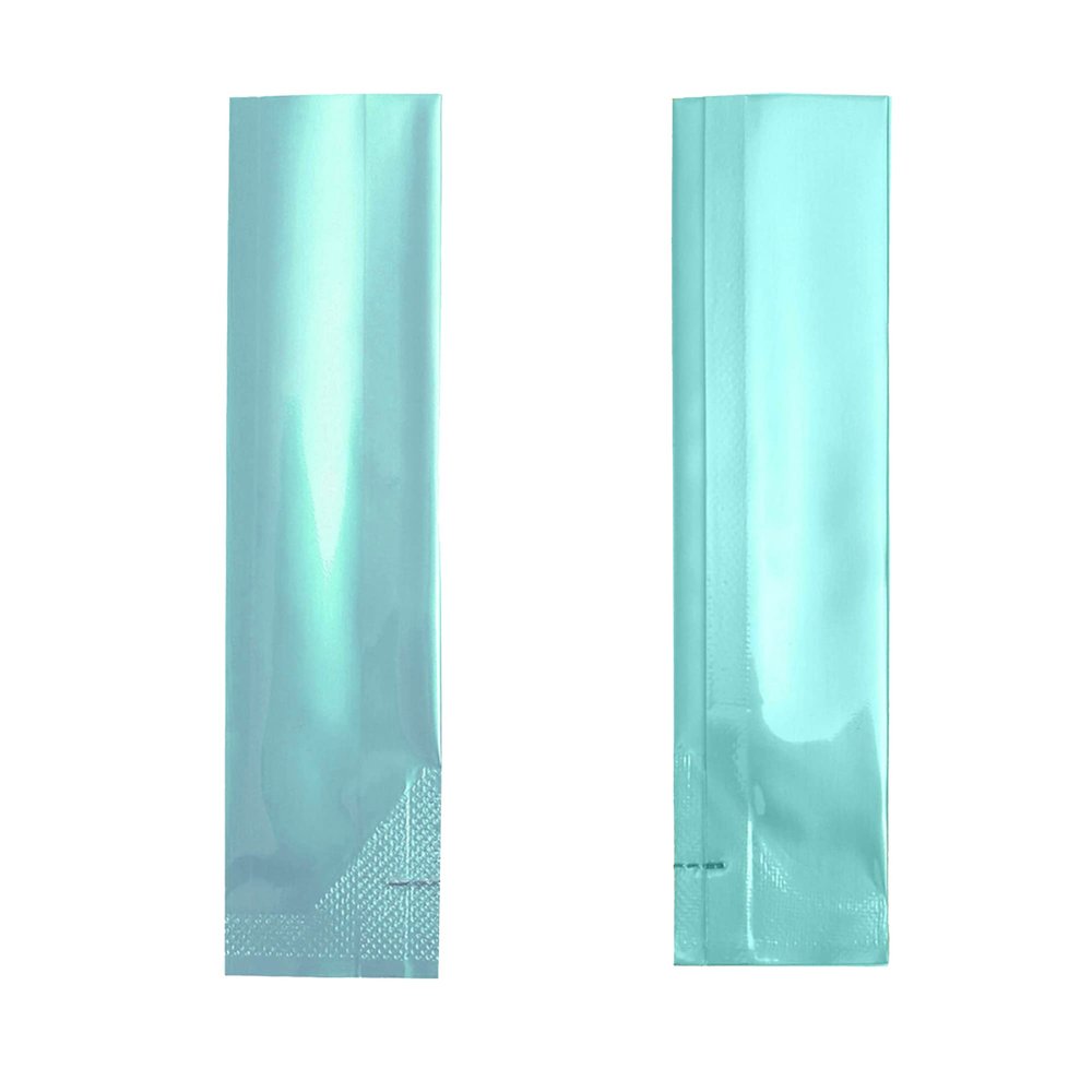 Pack of 200 Rectangle Sample Size Single Serving Double-Sided Matte Color Aluminum Mylar Foil Open Pouch (2.2" x 5.9", Glossy Blue)