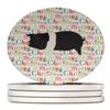 Hampshire Pig Christmas Large Sandstone Coasters Pack of 4 view 1
