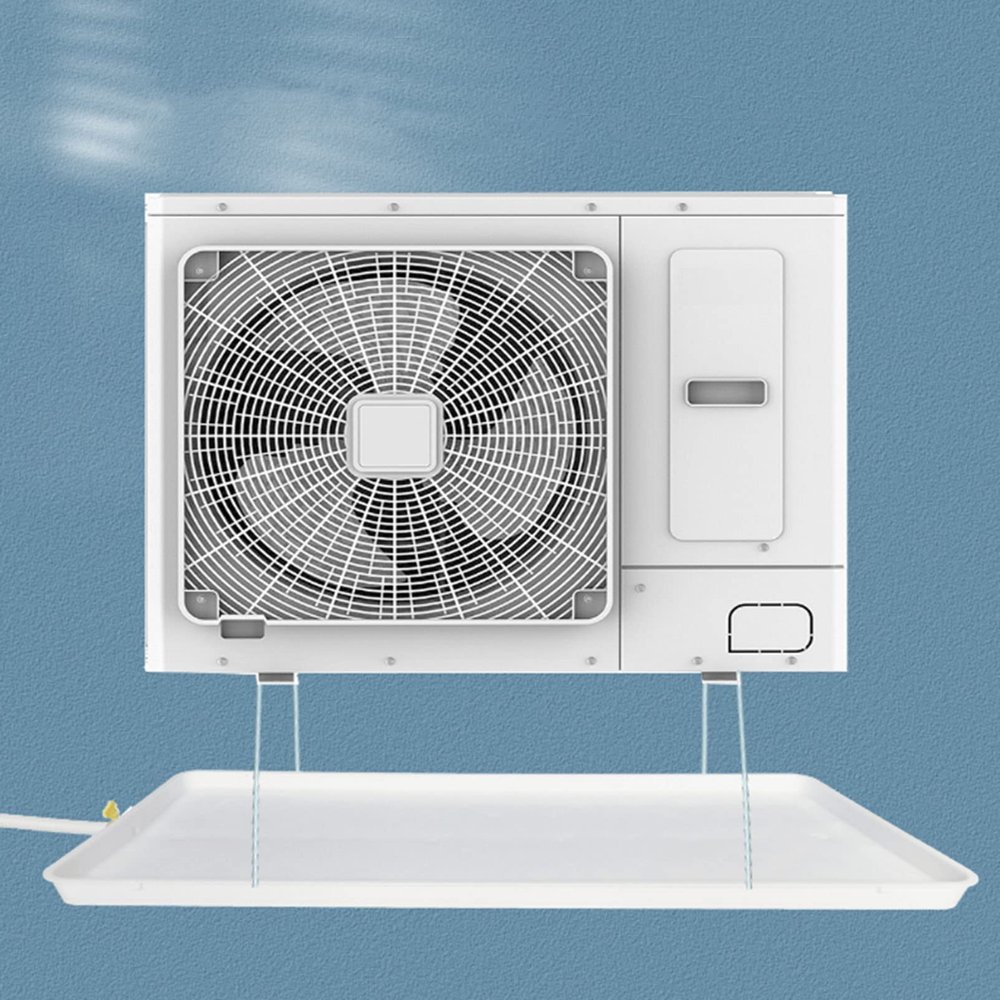 Condensate Drain Pan Plastic Drip Tray, Drain Fitting Drip Cushion with 5m Drain Pipe, Air Conditioner Drip Collection Extension Kit, for Outdoor Mini Split Air Conditioners and Heat Pump System