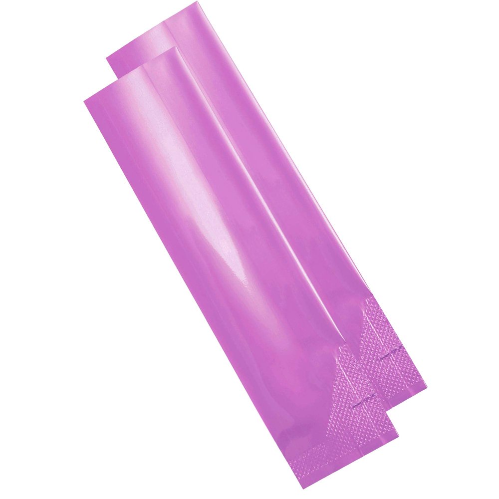 Pack of 200 Rectangle Sample Size Single Serving Double-Sided Matte Color Aluminum Mylar Foil Open Pouch (1.8" x 5.9", Glossy Purple)