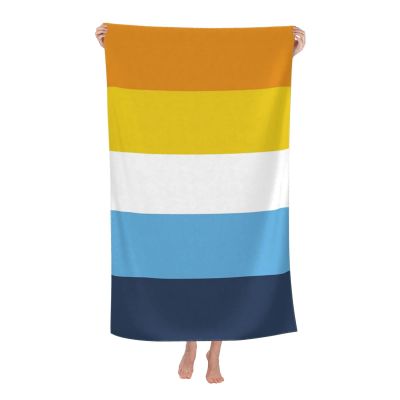 BZAXXQI Orange Blue Aroace Flag Bath Towels,Pride Beach Towel Quick Dry Bath Towels Soft Bath Towel for Swimming Camping Hotel Sports Bathroom