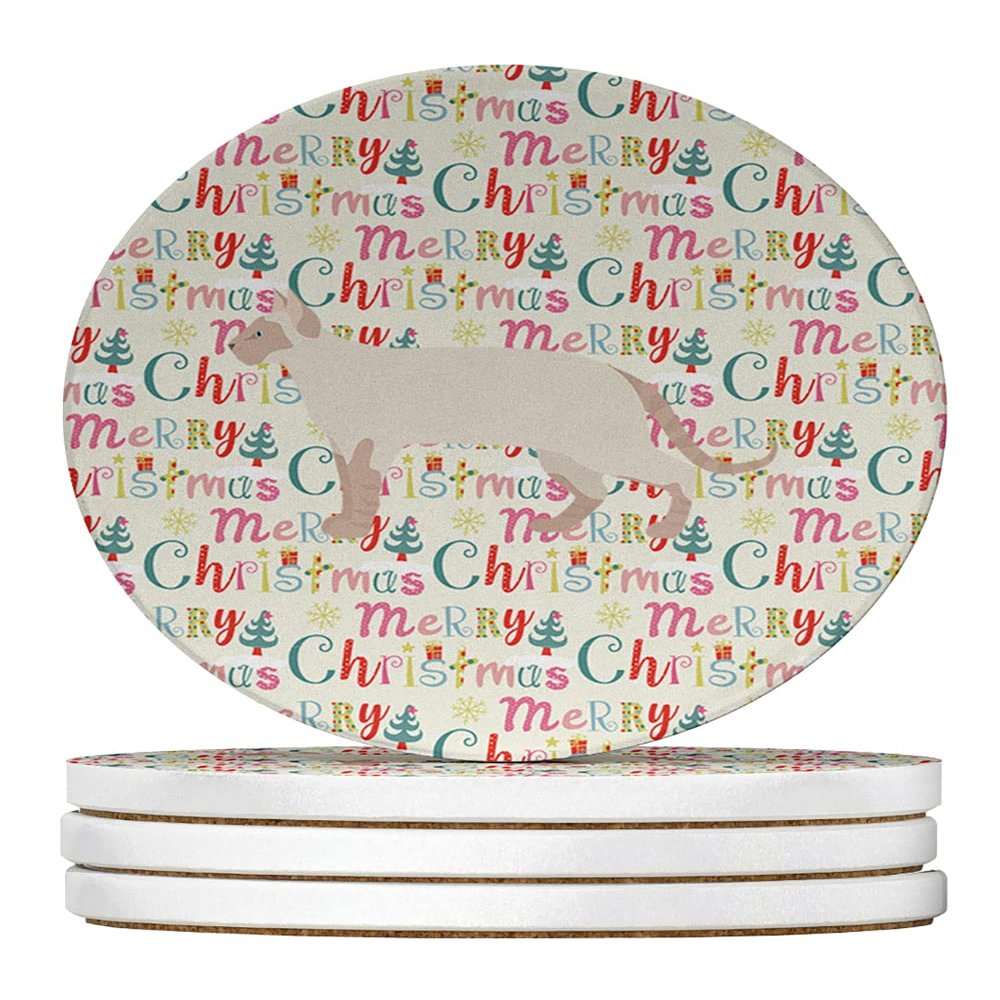 Tonkinese #2 Cat Christmas Large Sandstone Coasters Pack of 4