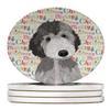 Doodle Silver #1 Christmas Large Sandstone Coasters Pack of 4 view 1