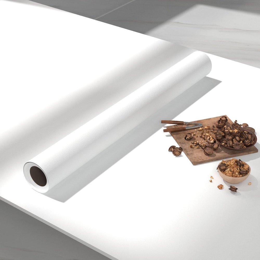 VIOPVERY Contact Paper 15.7"x393" Solid White Wallpaper Peel and Stick Wall Paper Waterproof Easily Removable Self-Adhesive Film Wall Covering for Kitchen Countertop and Cabinet Shelf Liner Decorative